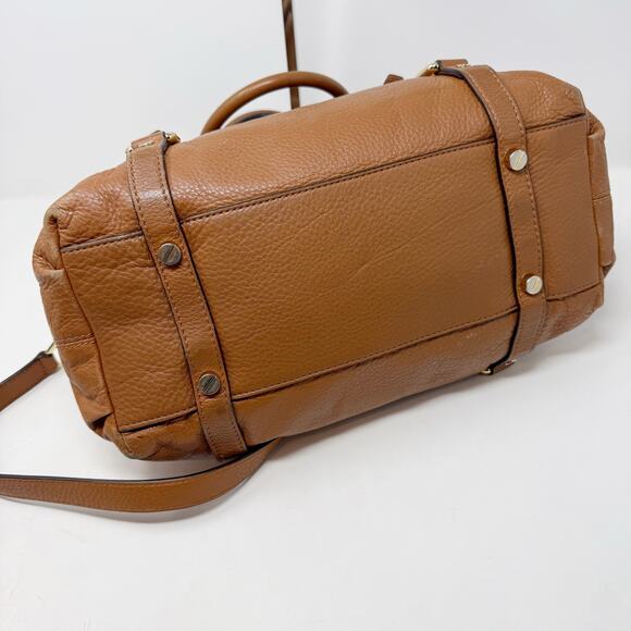 Michael Kors Brown Camel Bedford Legacy Medium Convertible Satchel Bag Leather - Picture 11 of 16